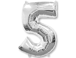 Фольгированный шар цифра цвет Серебяный (цифры от 0 до 9)