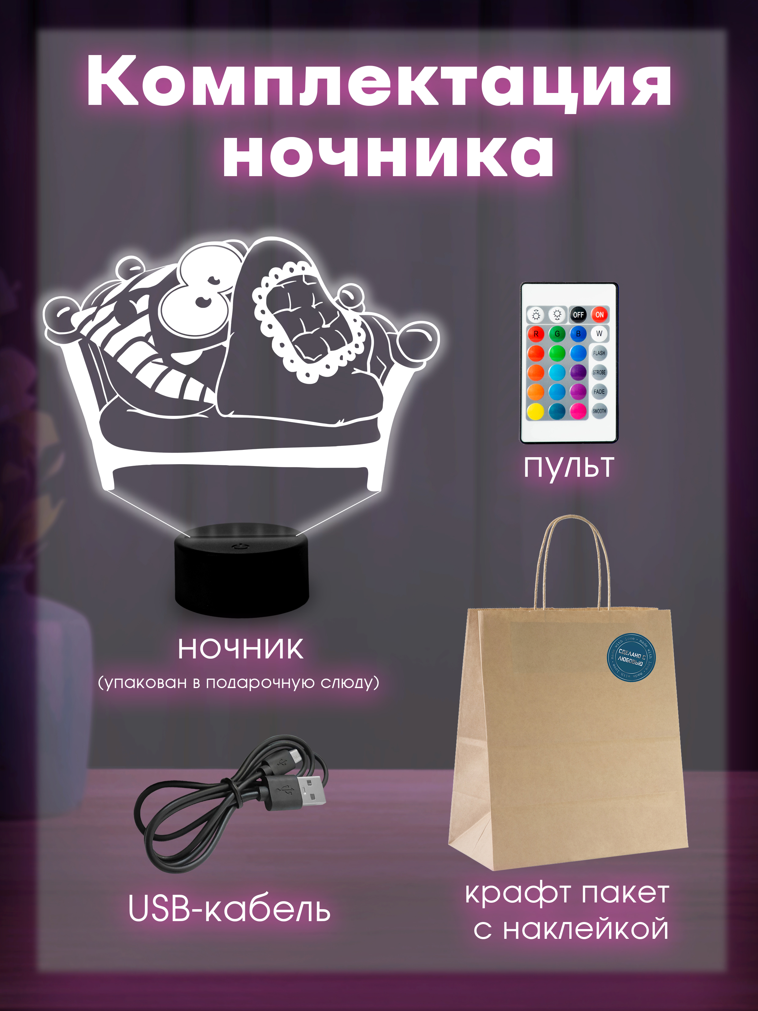 Светильник (ночник)  " Ам Ням "