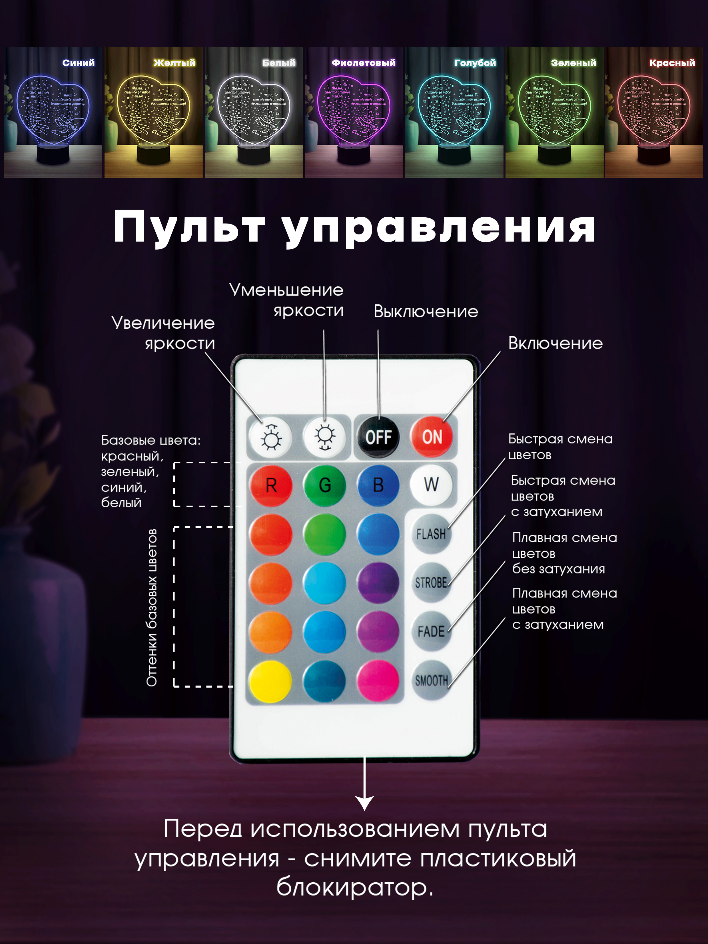 Светильник (ночник) "Родителям"
