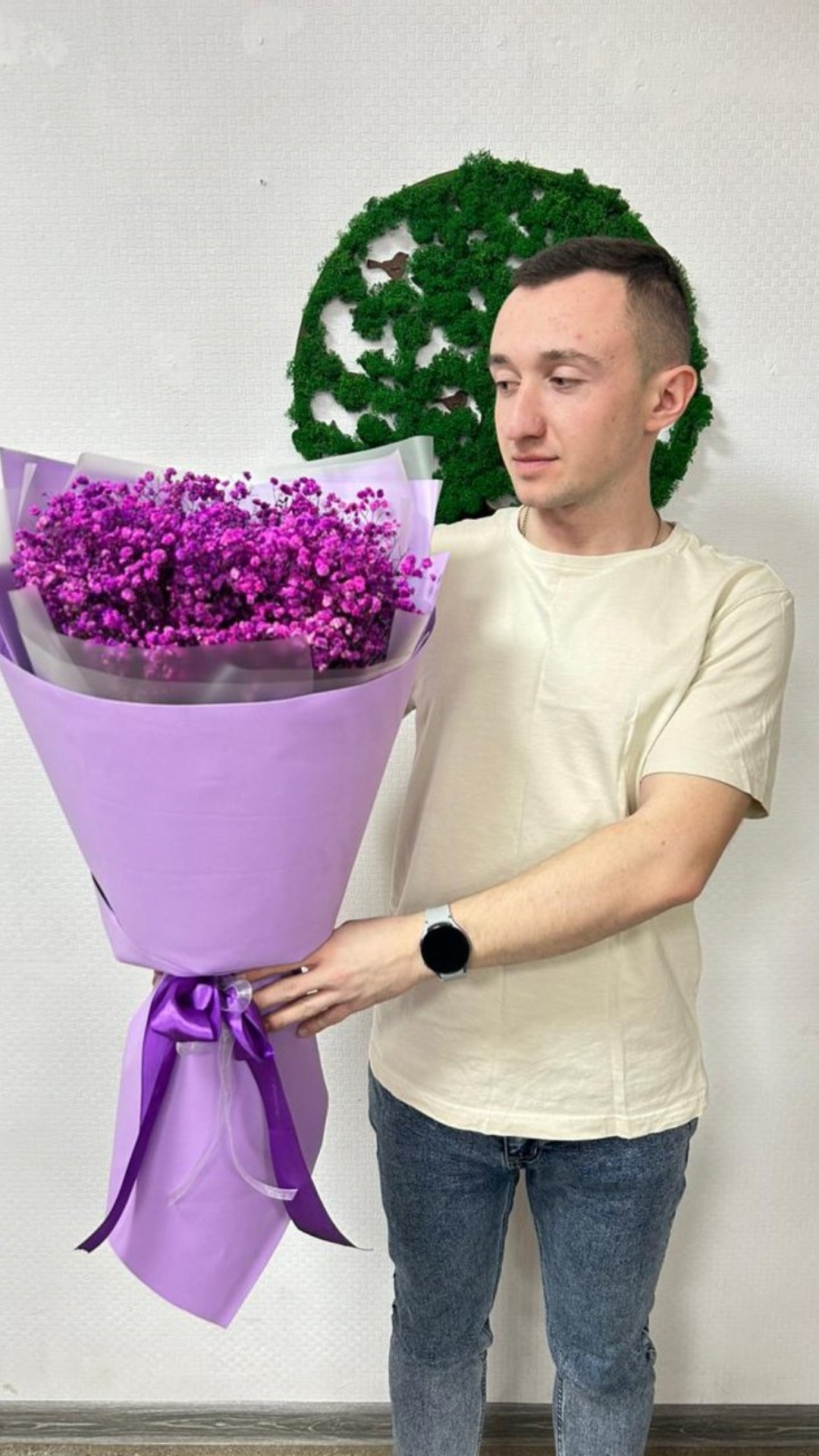 Букет из стабилизированной гипсофилы